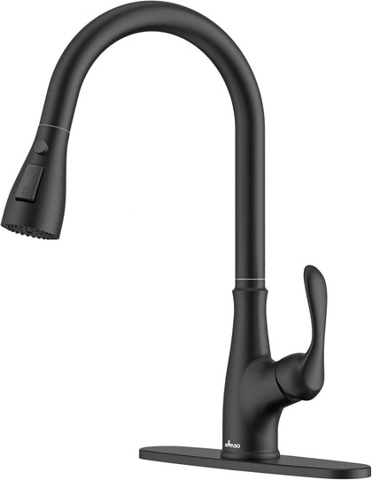 Matte Black Kitchen Faucet with Pull Down Sprayer