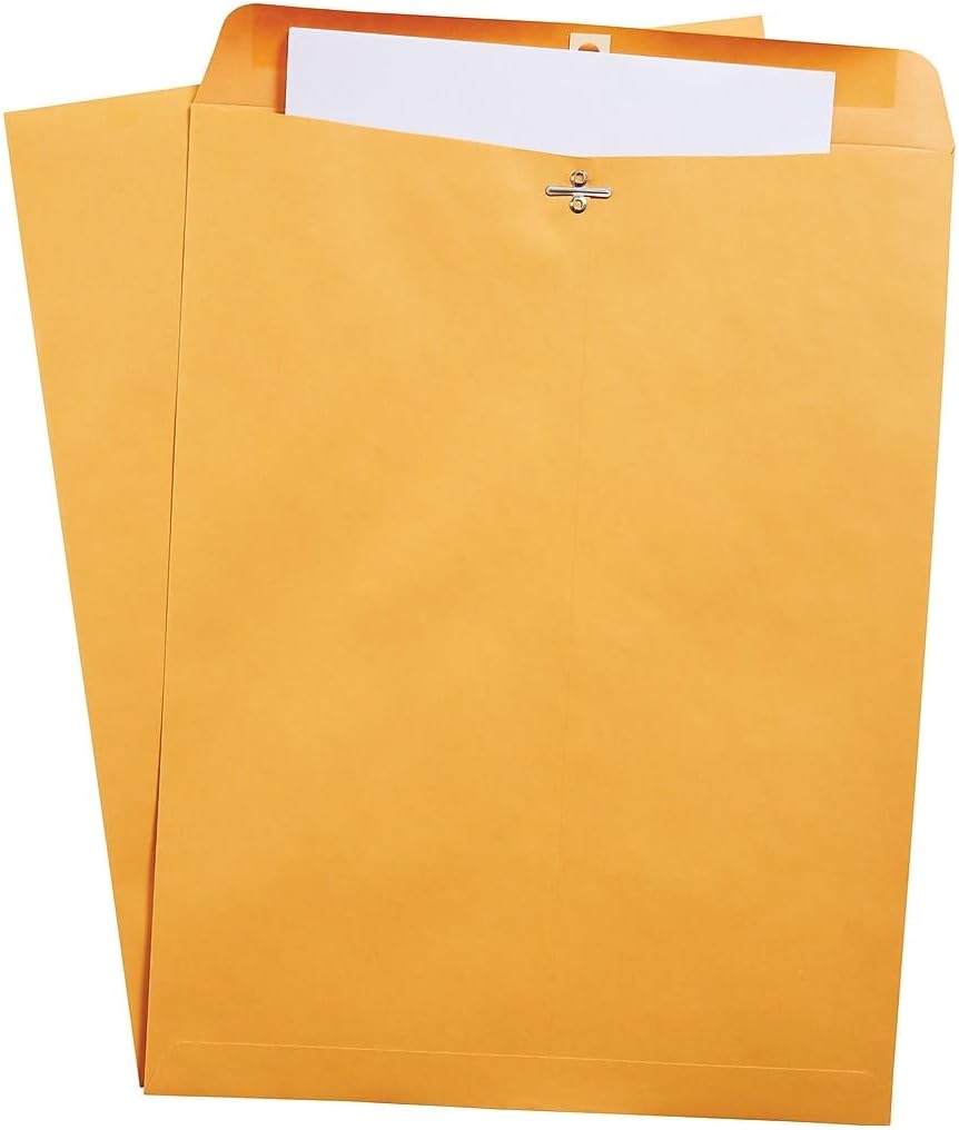 10x15 Kraft Clasp Envelopes, Brown, Extra-Large, 10/Pack