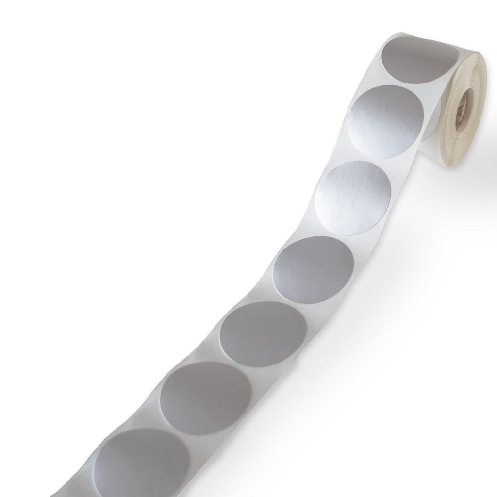 Matte Silver Foil 2" Embossing Seal Stickers / 500 Round Blank Silver Color Coding Labels / 2" Circle Envelope Seals