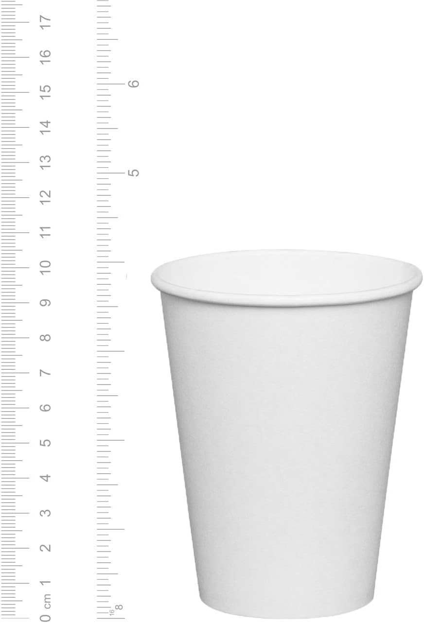 12 oz Disposable White Paper Cups [300 Count] Hot Coffee Cups