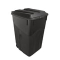 45 Gallon Wheeled Heavy Duty Trash Can with Attached Lid – Large Plastic Garbage Bin with Rollers for Outdoor Patio