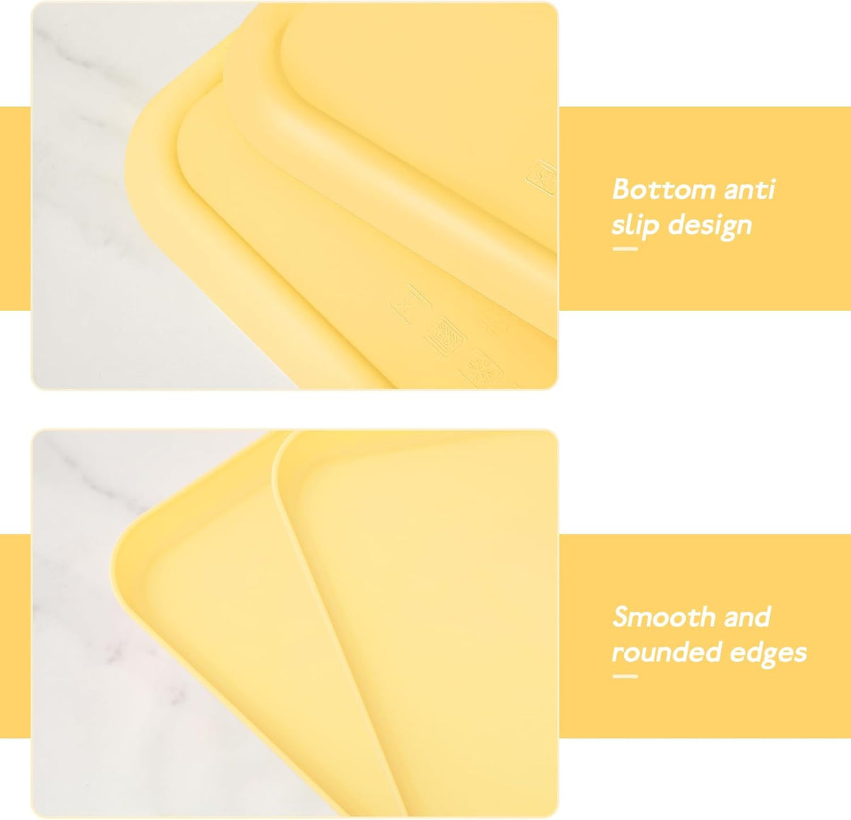 Yellow Plastic Serving Platters and Trays,Serving Dishes for Entertaining,Rectangular Platters for Serving Food