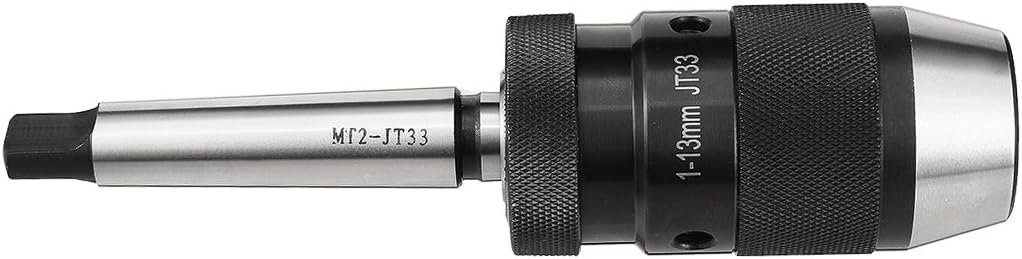uxcell Keyless Drill Chuck MT2 Morse Taper Mount Adjustable 1/32"-1/2" (1mm-13mm) 3-Jaw for Lathes Milling Drilling Machine