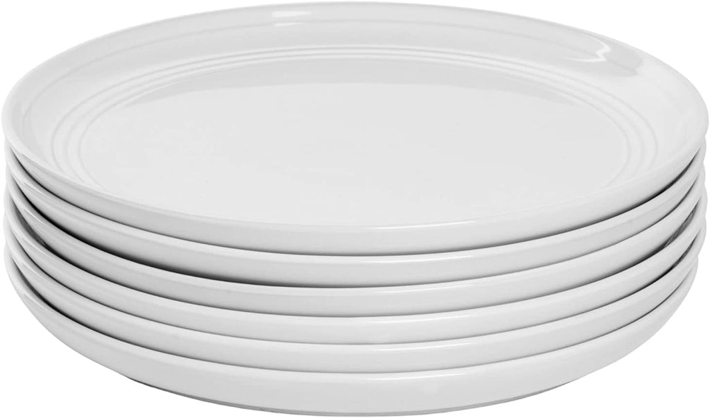 Double Line 8.25" Salad Plate, Set of 6, White