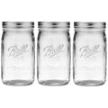 Wide Mouth Glass Mason Jars with Lids and Bands, Used for Canning, Pickling, Juice, Jam, Jelly, Quart Size 32 Ounce