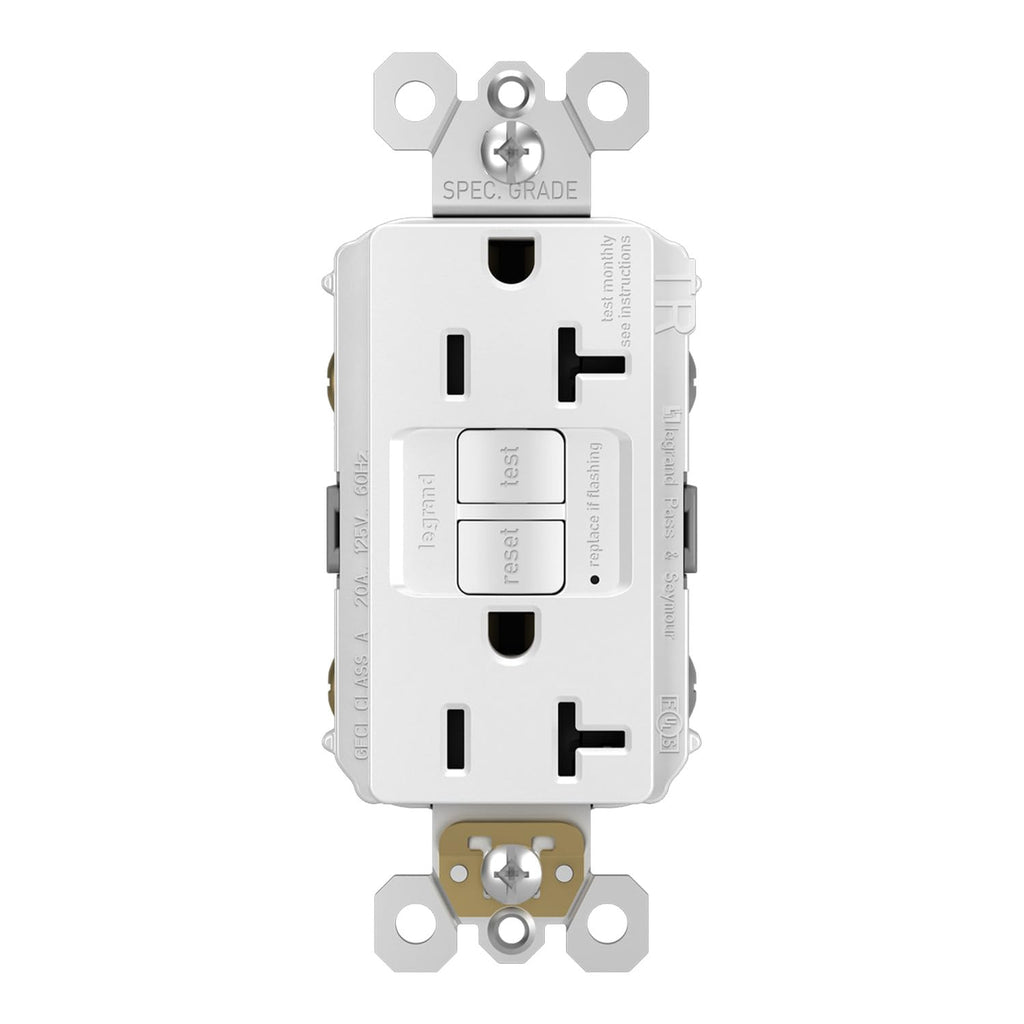 Legrand radiant 20 Amp Tamper Resistant GFCI Duplex Outlet White 1 Pack