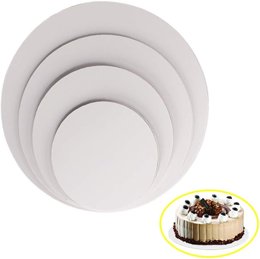 White Cake Circle Base, 6/8/10/12 inch, 5 of Each Size