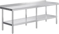 96 x 30-Inch Stainless Steel Prep Table with Backsplash