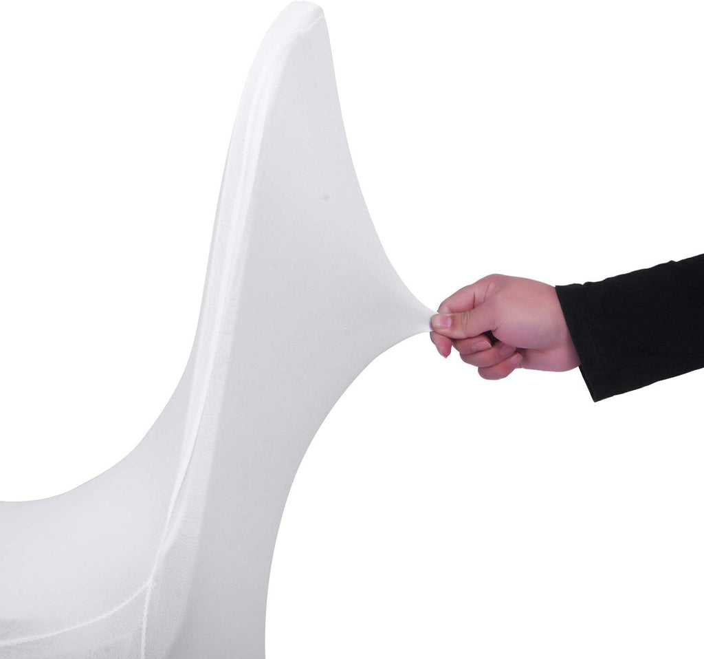 6pcs Stretch Spandex Chair Cover for Wedding Party Dining Banquet Event (White, 6)