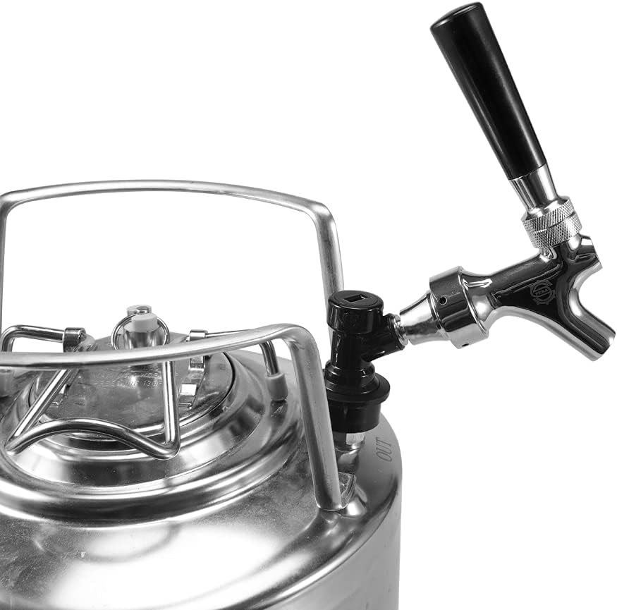 Corny Keg Disconnect Faucet Adapter - LUCKEG Brand Ball Lock Liquid Disconnect with Beer Keg Faucet Adapter 2 pcs for