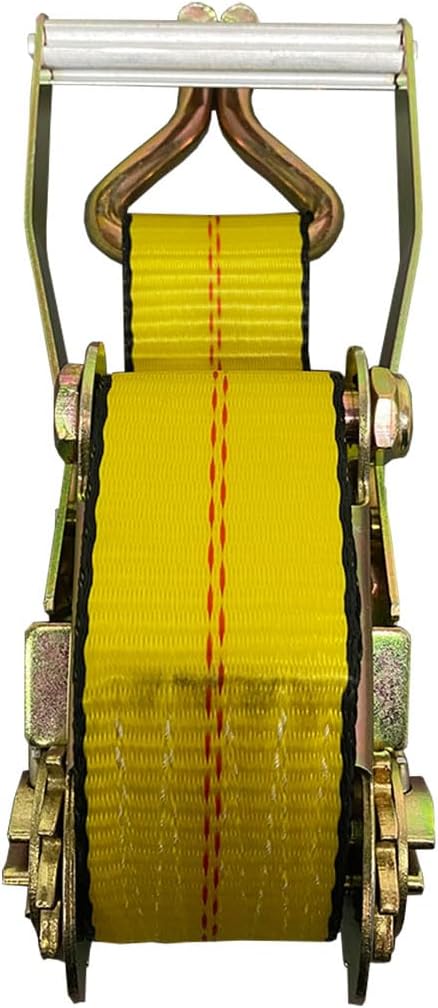 S1023- Premium Yellow Ratchet Tie Down – 1 PK – 2 in – 30 FT – 3333 LBS Working Load – 10000 LBS Break Strength –