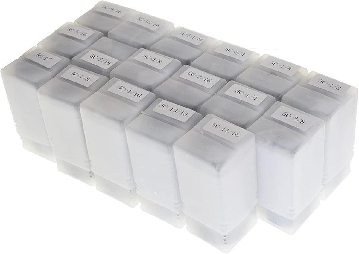 waltyotur 5C Collet Set 1/16-1-1/16" 5C CNC Milling Machine Tools 17 Pcs