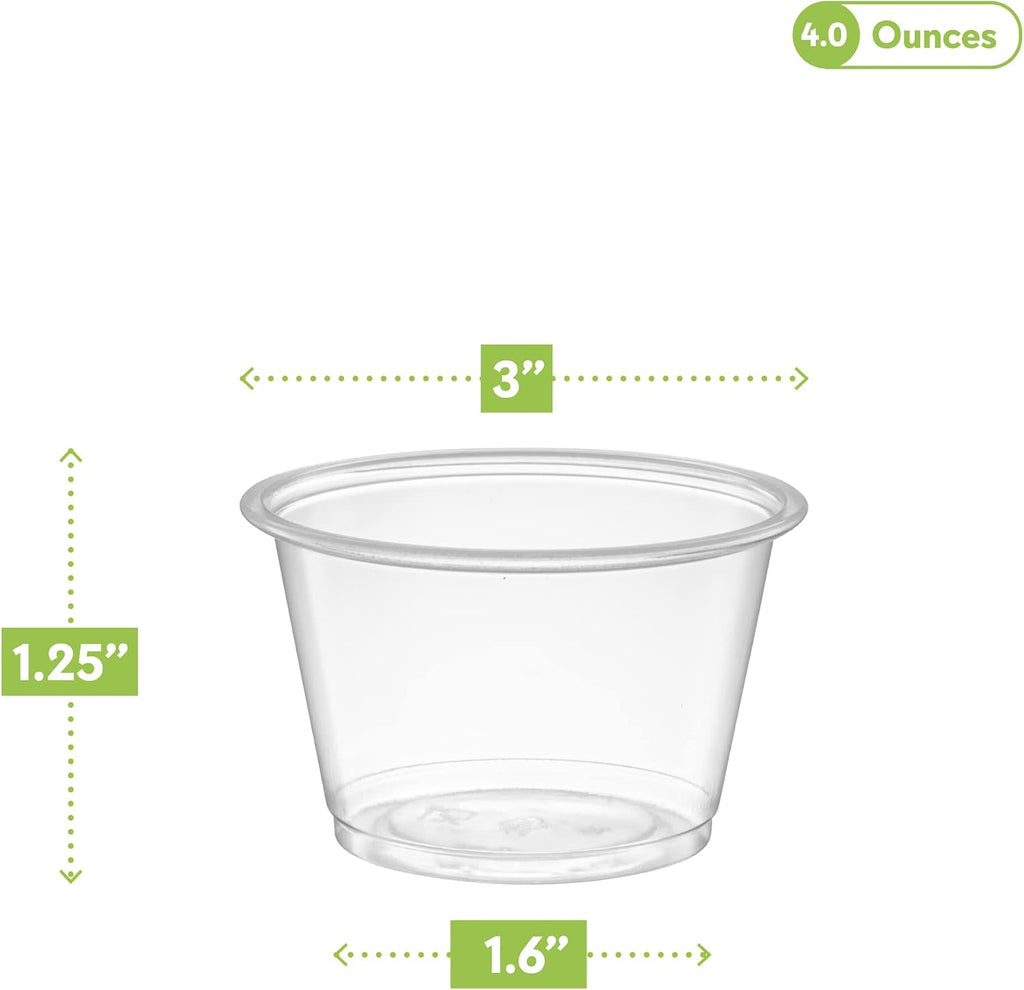 4 oz,200 Cups Clear Diposable Plastic Portion Cups No Lids, Small Mini