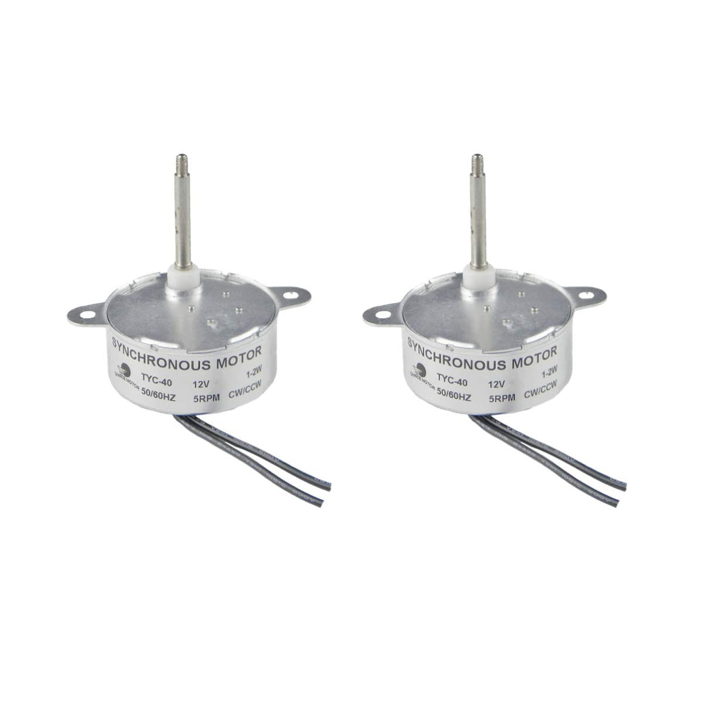 CHANCS Small Synchronous Motor TYC-40 12V 5RPM AC Shaft 46mm for Fiber Optic Christmas 2PCS