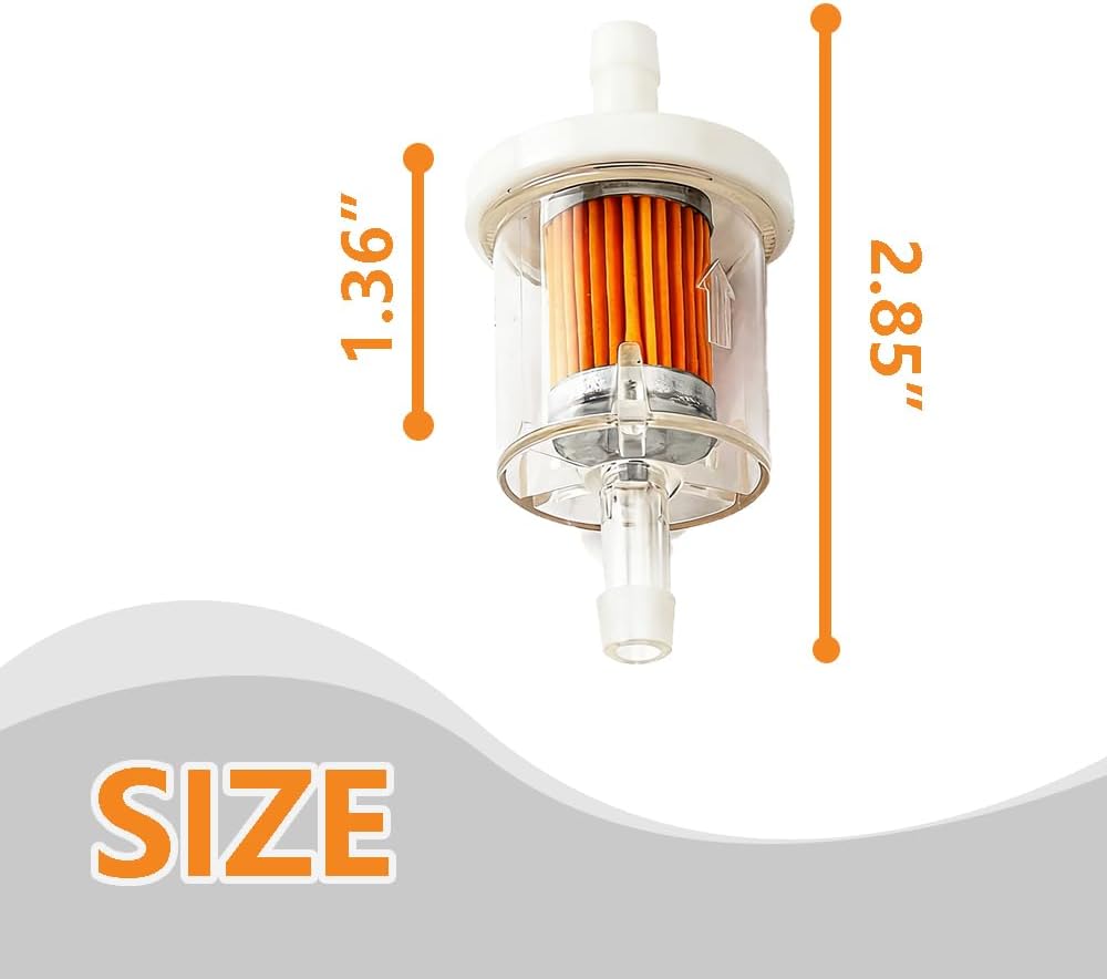 691035 493629 1/4 40 Micron Inline Fuel Filter Fit for Briggs and Stratton