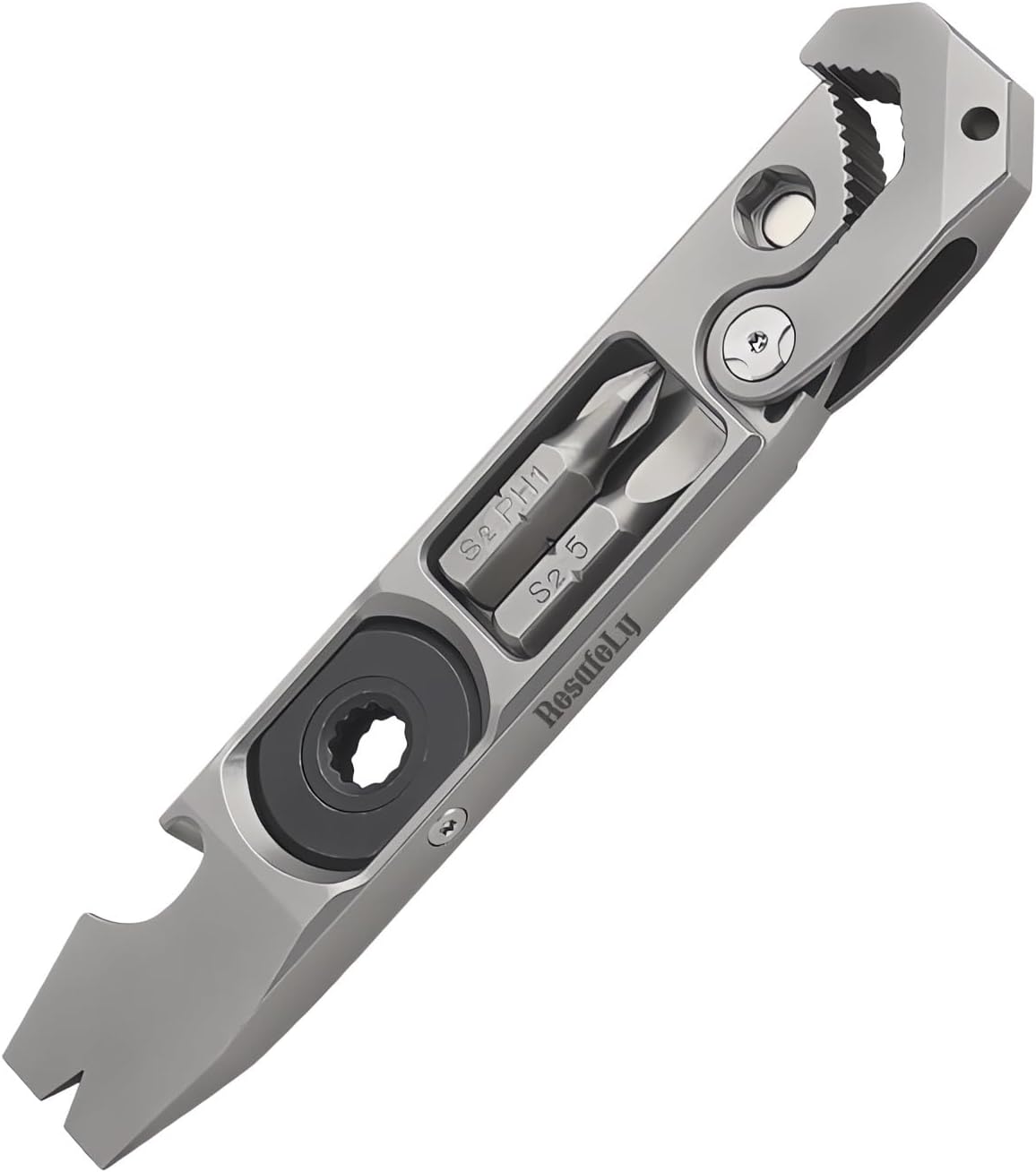 Titanium Pry Bar,Multi-tool,EDC Tool,Versatile Pry Tool,Bottle Opener,Wrench,Ratche screwdriver,Nail puller,Crowbar