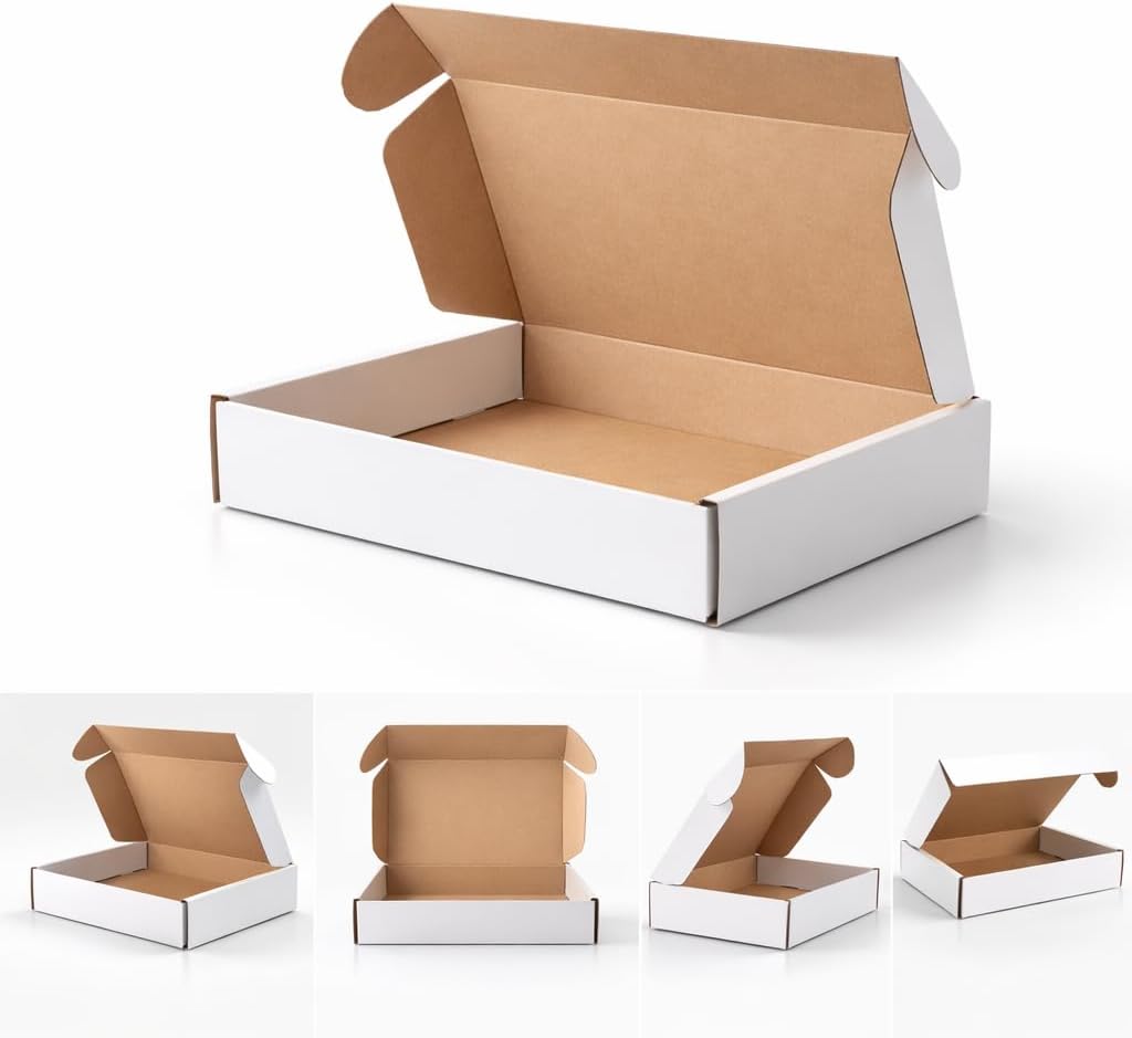 Corrugated Shipping Boxes 9x6x4Inches, 30Pack Kraft Cardboard Literature Mailers, Durable Small Business Mailing