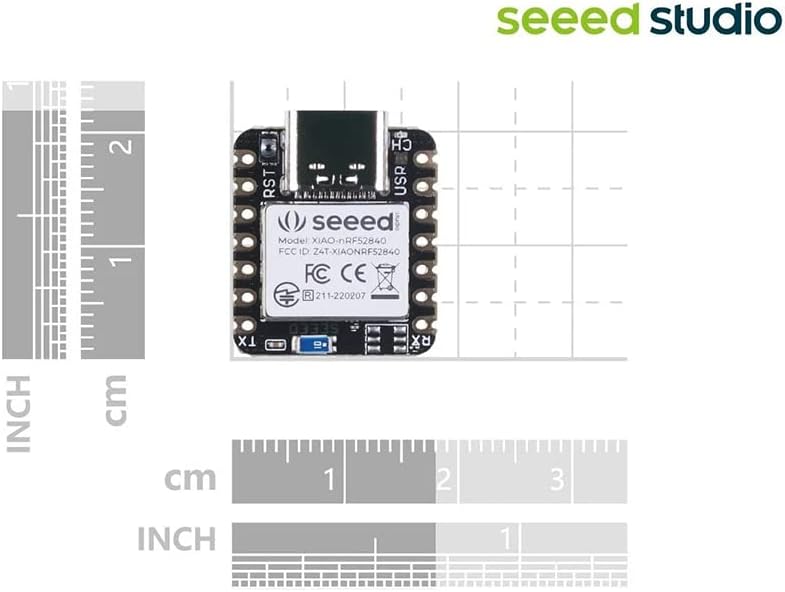 Seeed Studio XIAO nRF52840 - Supports Arduino/CircuitPython - Bluetooth5.0 NFC, with Onboard Antenna, Microcontroller with Rich Interface for Tiny Machine Learning Works with Amazon Sidewalk.