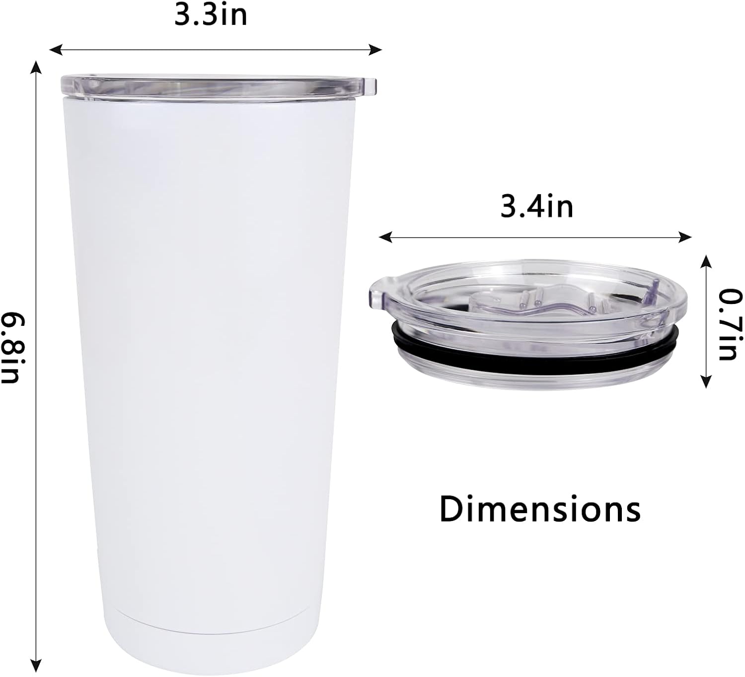 20oz Sublimation Blank Stainless Steel Tumbler w/Lid | 4pk 20oz white sublimation blank steel tumbler, double wall