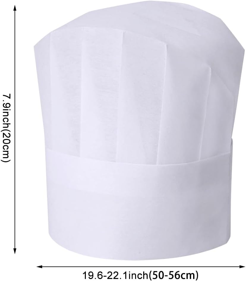 24 Pack Chef Hat for Kids Disposable Adjustable for Chefs Pizza Party