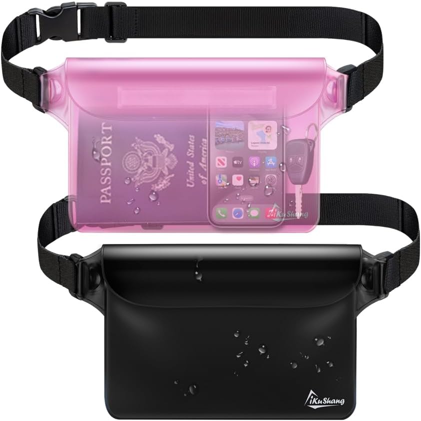 Waterproof Fanny Pack, Dry Bag Phone Pouch for Beach Swimming Kayaking | Floating dry bag keeps wallet & purse safe.