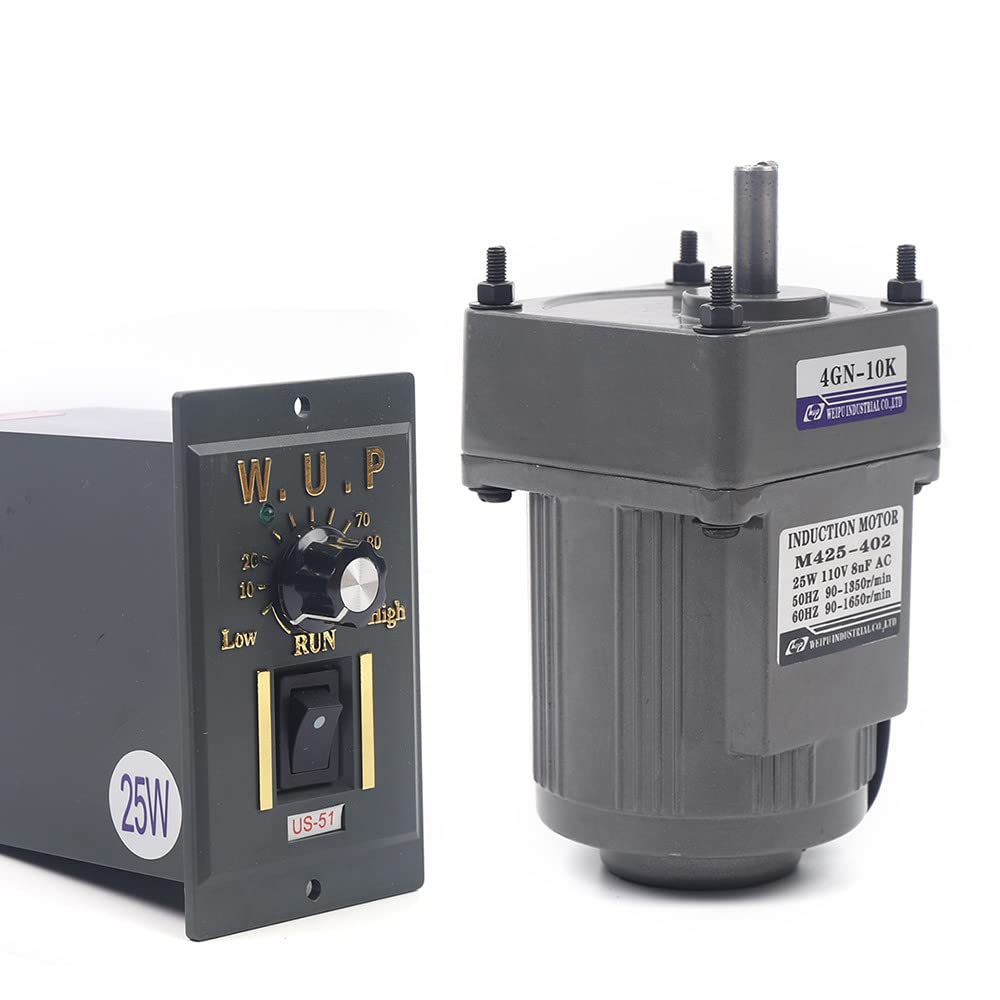 0-135RPM 25W 10K High Torque Variable Speed AC Gear Motor with Controller