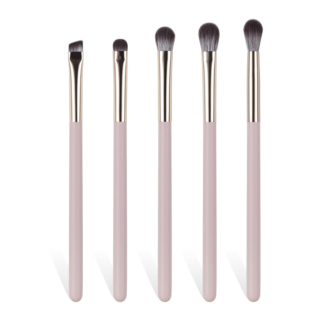 Eye Makeup Brush Set, 5Pcs Professional Blending Eyeshadow Makeup Brushes with Synthetic & Wood Handle Angled Eyebrow