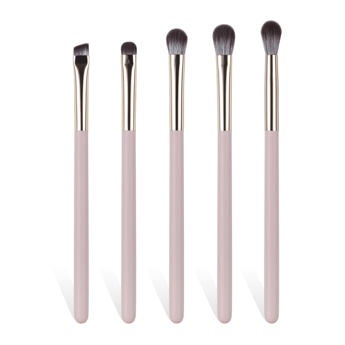 Eye Makeup Brush Set, 5Pcs Professional Blending Eyeshadow Makeup Brushes with Synthetic & Wood Handle Angled Eyebrow
