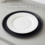 14-Inch Round Non-Slip Serving Tray Set – 4Pack Rubber Surface Drink & Meal Carrier for Home, Café & Catering