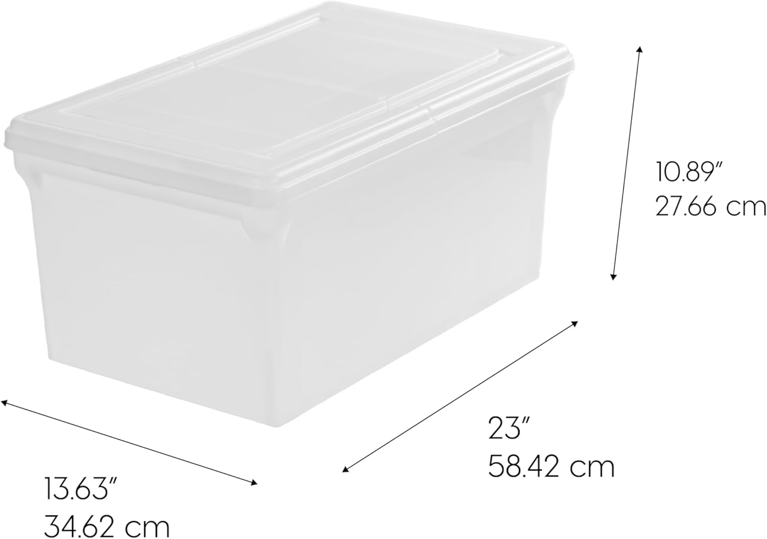 Snap Securing File Box, File Box with Locking Lid, Secure Document Storage Container for Letter/Legal Files, Portable