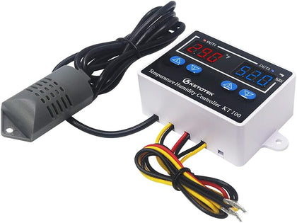 Temperature Humidity Controller Digital Thermostat Module 120V, Heating Cooling Humidification and dehumidification