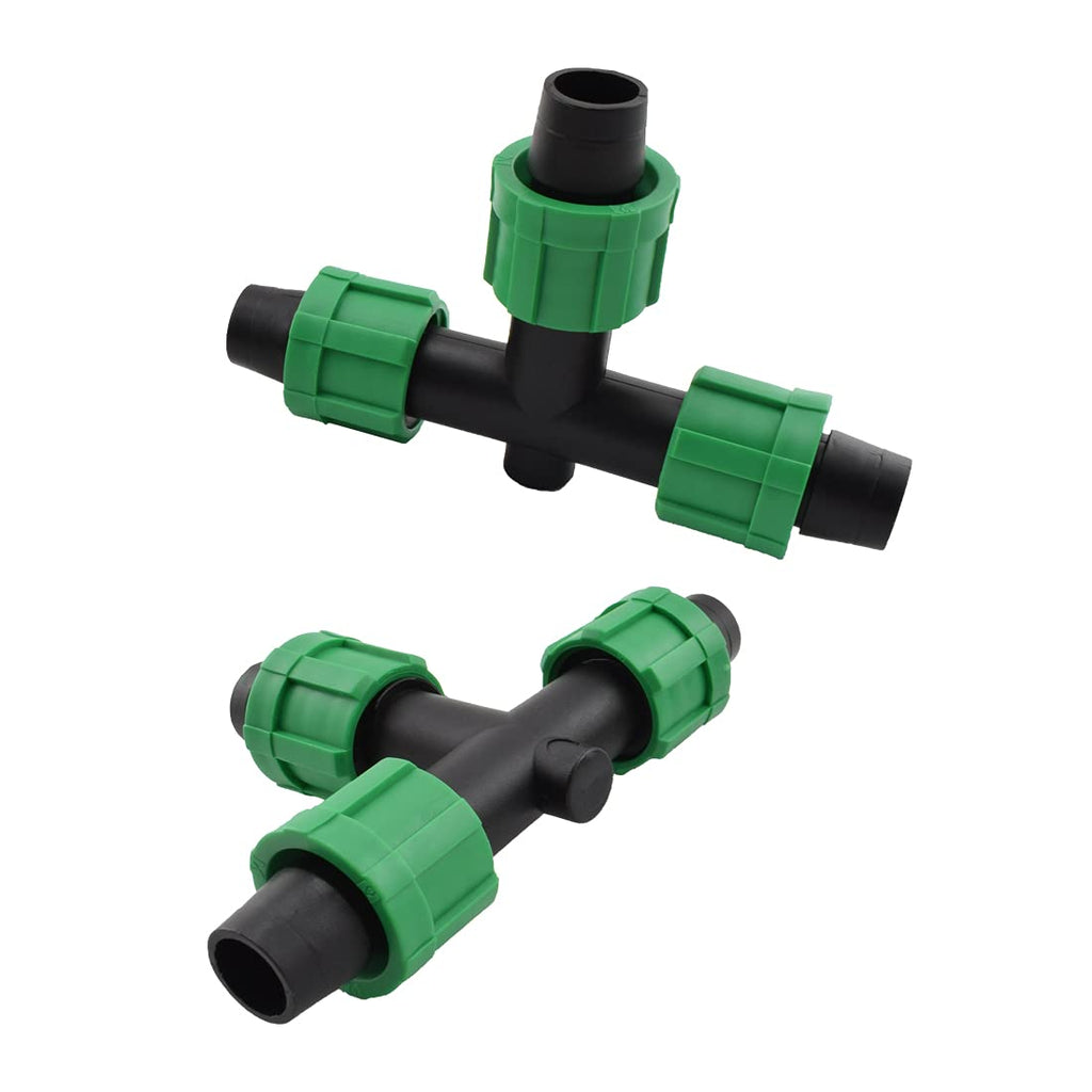Drip Irrigation Tee Fittings Universal Barbed Locking 3-Way Connectors