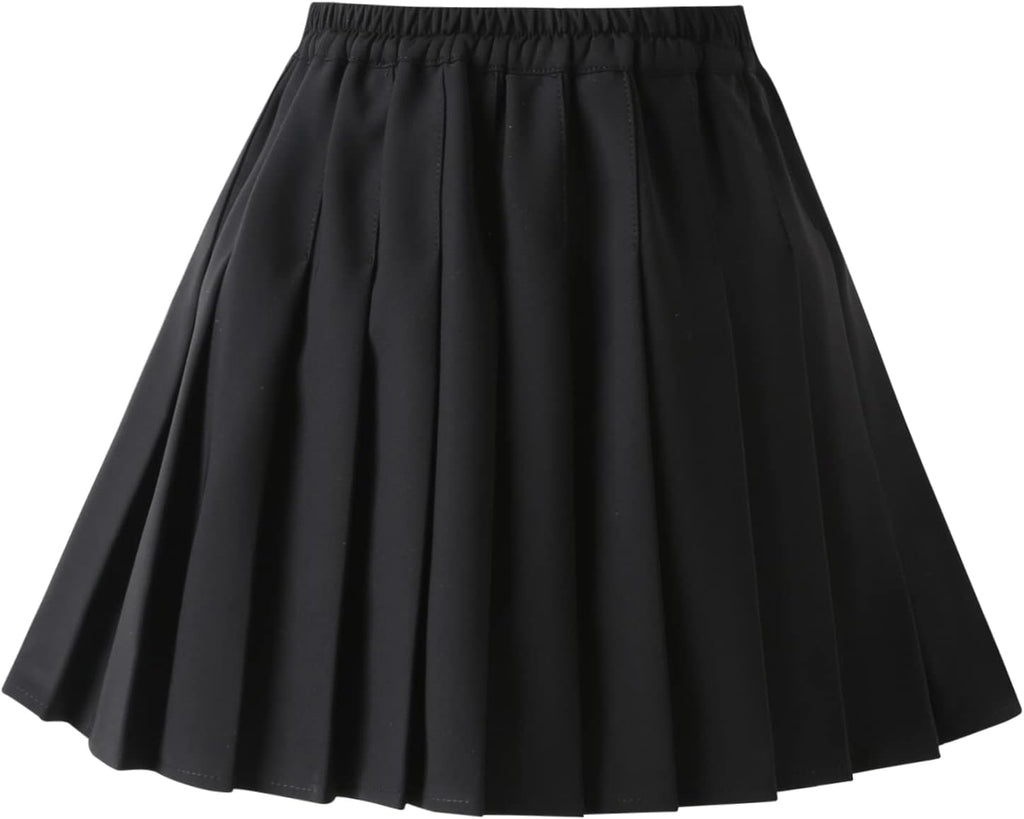 Girls Pleated Skirt with Shorts – Plaid Tennis Skorts & Solid School Uniform Skirts for Toddler/Big Kids (2T-14Y)