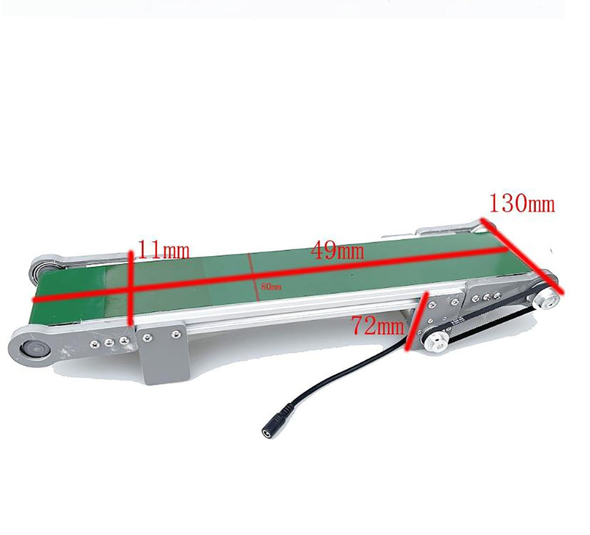 ERICAT Automatic Conveyor Belt, 10 * 50CM Small Conveyor Cargo Lane, Forward/Reverse/Pause Functions, 1.8-7.6cm/s Adjustable Speed and Improves Work Efficiency, for Packaging Factory, Production Line