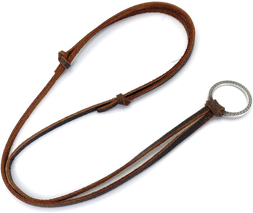 Glasses Necklace Sunglasses Holder Hanging Ring Leather Cord Adjustable Eyeglasses Strap Alloy Loop Ring