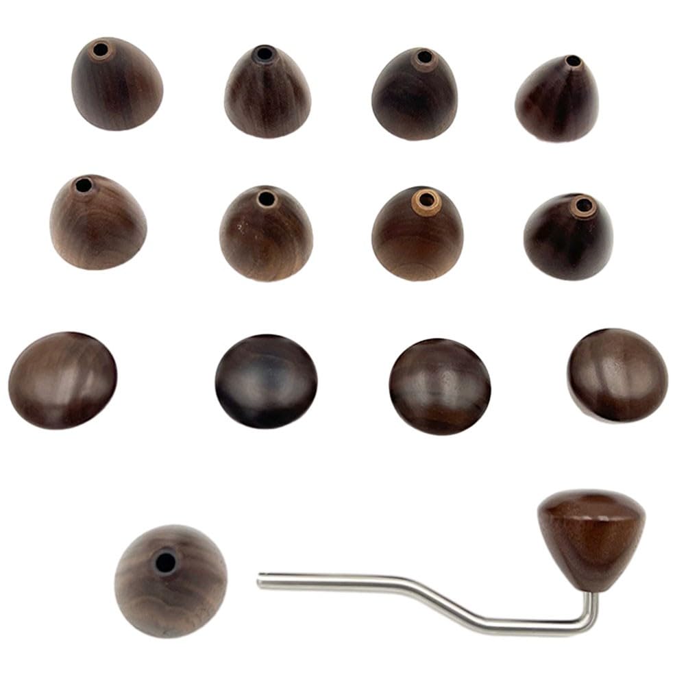 KoiLykke Walnut Wood Coffee Grinder Handle Head for Replacement, 6mm Aperture, Manual Hand Grinder Accessories