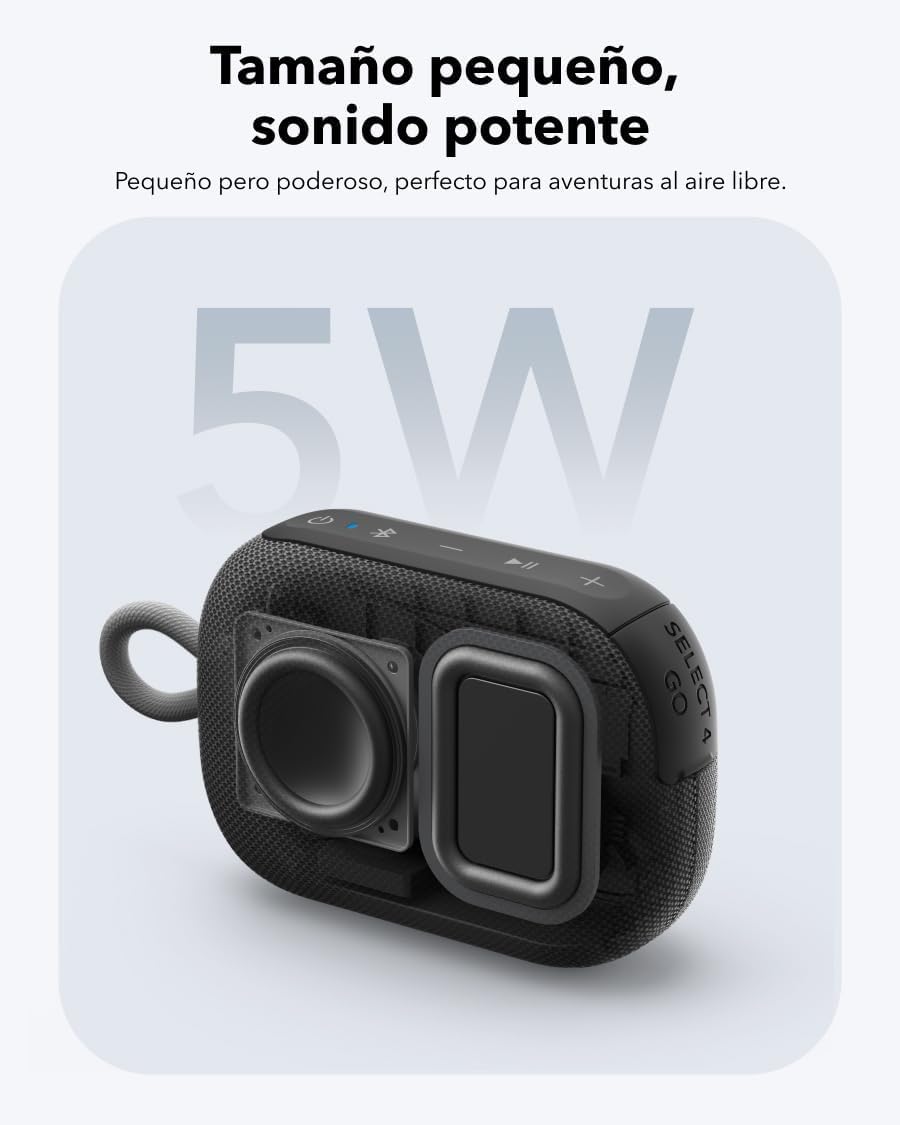 Select 4 Go Bluetooth Shower Speaker by Anker, IP67 Waterproof/Dustproof, Ultra-Portable Bluetooth Speaker, 20H