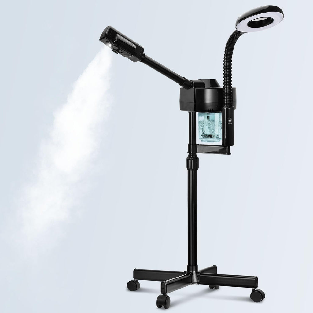 2 in 1 Facial Steamer Professional Ionic Face Steamer with 5X Magnifying Lamp&Adjustable Hot Mist Nozzle, Esthetician