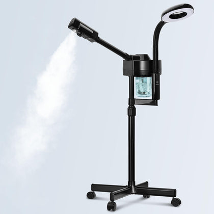 2 in 1 Facial Steamer Professional Ionic Face Steamer with 5X Magnifying Lamp&Adjustable Hot Mist Nozzle, Esthetician