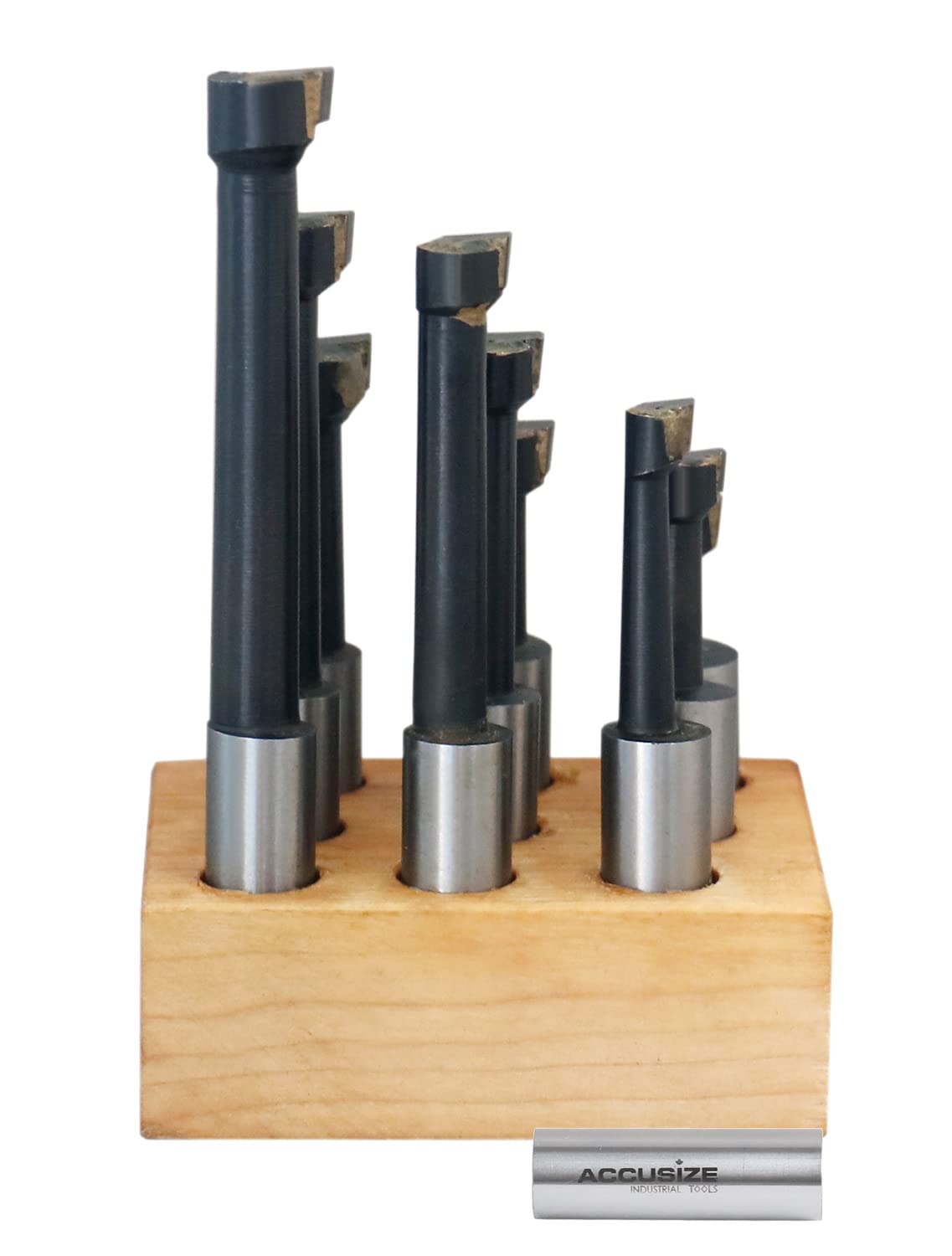 Accusize Carbide Tipped Boring Bar Set, 1/2 in, 9 Pc, 0375-0333