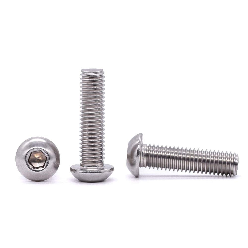 M10-1.5 x 25mm Button Head Socket Cap Screws 304 Stainless Steel 18-8 Hex Socket Cap Screws, Allen Hex Drive, Full Thread, Coarse Thread UNC, 20 PCS