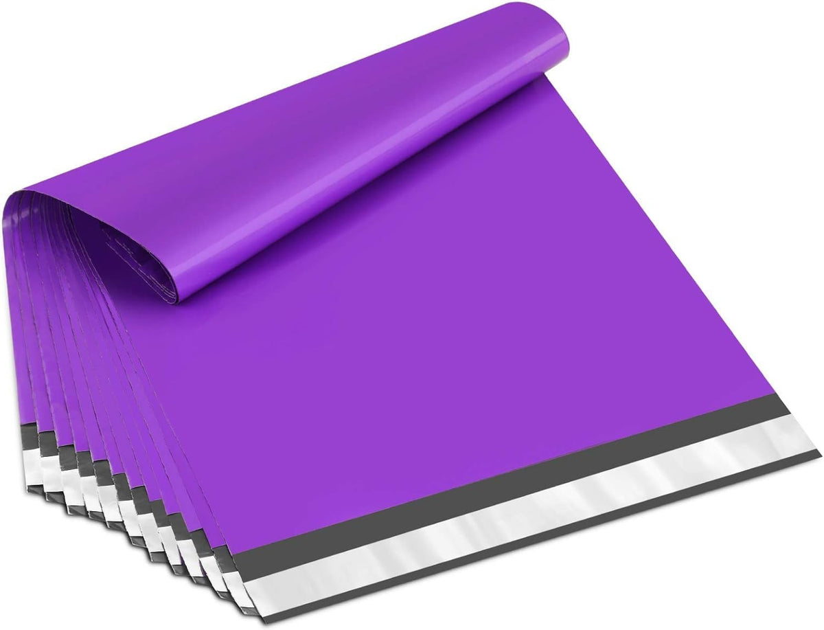 Large Poly Mailers 14.5x19 Inch Purple 50 Pack Plastic Shipping Bags