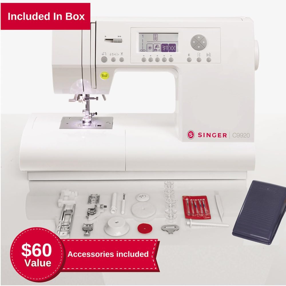 C9920 Heavy Duty Computerized Sewing Machine with Accessory Kit | 810 stitches deliver 1,163 applications, LCD