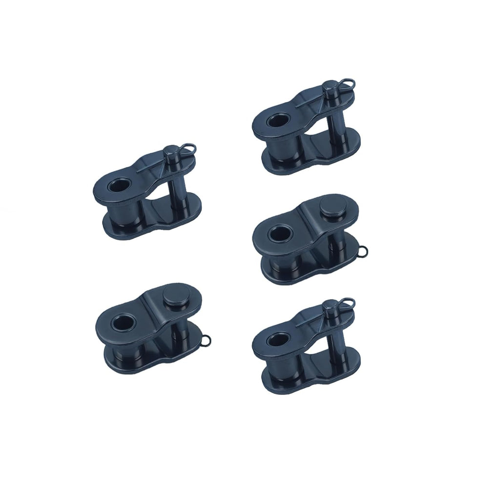 #40 Roller Chain Offset Half Link - 1/2" Pitch, ANSI-Compatible, Carbon Steel, 5-Pack for Chain Length Adjustment & Repairs