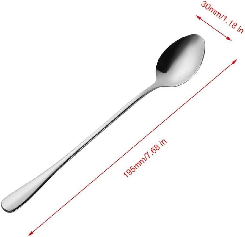 20 Piece Long Handle Iced Tea Spoon, Stainless Steel Coffee Mixing Spoons - Long Cream Dessert Spoons