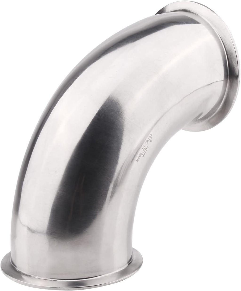 DERNORD Sanitary Ferrule Elbow 90 Degree Pipe Fitting with Silicone Gaskets SS304 Tri Clamp (4" Tube OD)