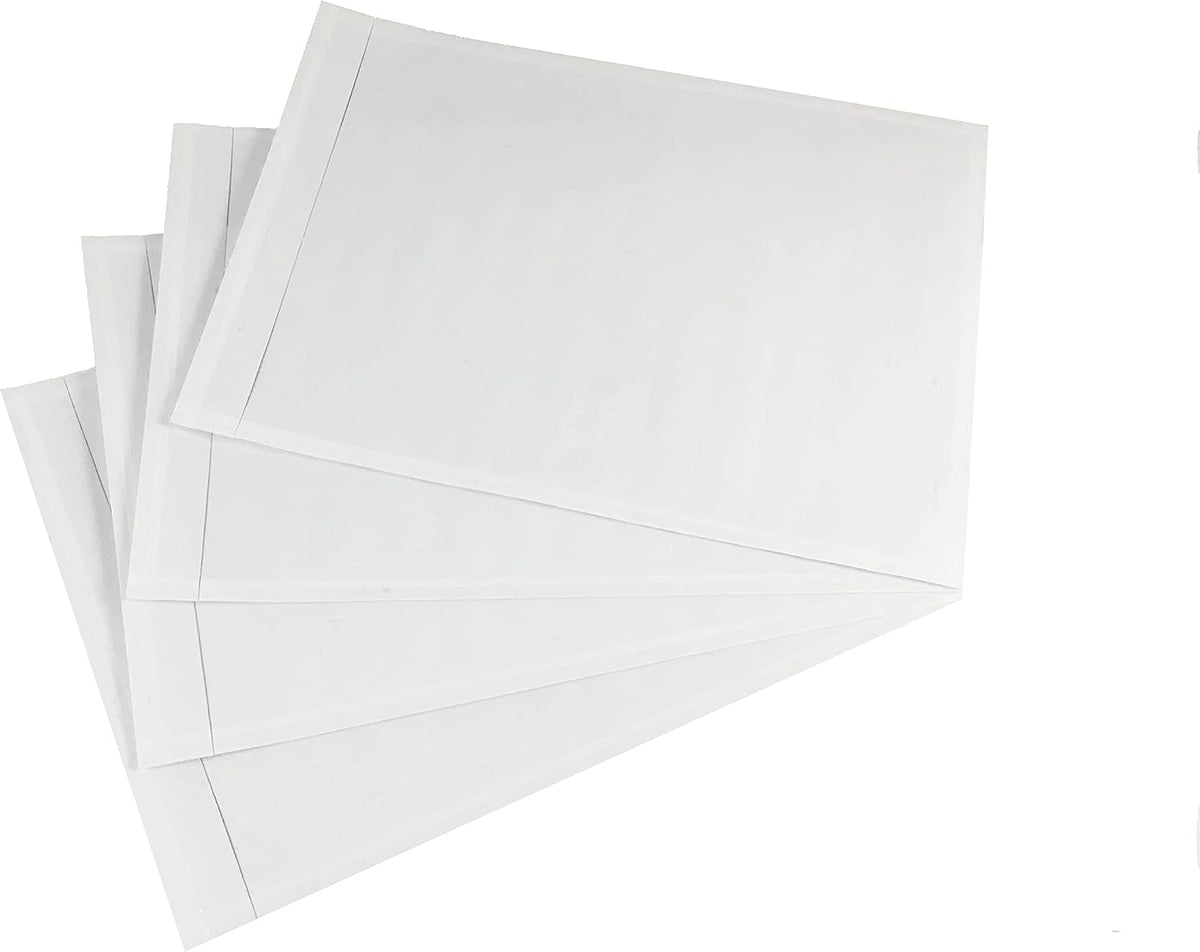 5.5" x 7.5" Clear Packing List Envelope Adhesive Invoice Sleeve 5x7 (100 pack)