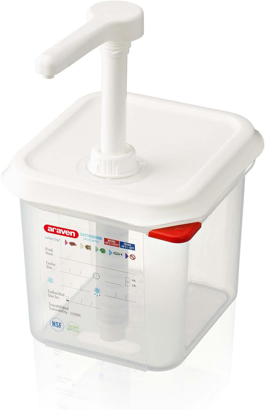 Sauce Dispenser with Pump, Single Container for Serving Condiments in Commercial Kitchen, 1 Oz Capacity, 4 Count, Clear