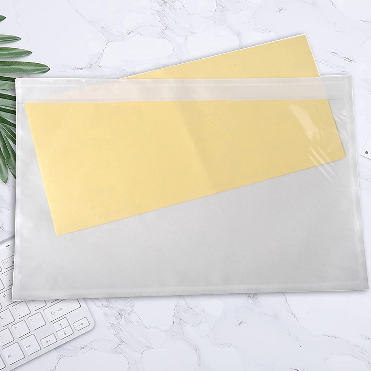 200 pcs 6" x 9" Clear Plastic Adhesive Packing List Envelope Mailing bag Shipping label Pouch Return Label Documents