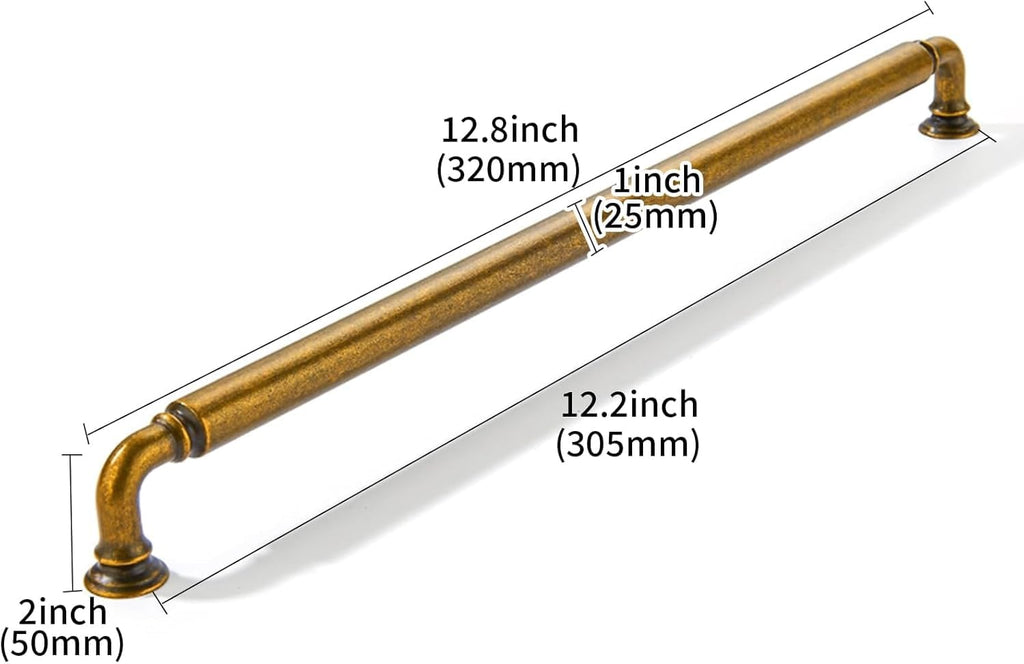 1 Pack 12 Inch Hole Center Appliance Pulls Antique Brass Cabinet pulls Heavy Duty Solid Hardware for bathrooms